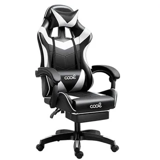 COOL SMARTPHONES & TABLETS ACCESSORIES Sillón Gaming Premium Cool Rest Negro-Blanco (Reposapiés)
