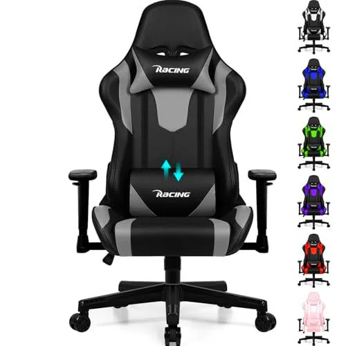 Homimaster Silla de oficina ergonómica con cojín lumbar ajustable de Homimaster