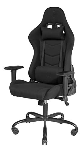 DELTACO Silla Gaming, Tela de Color Negro, Estándar