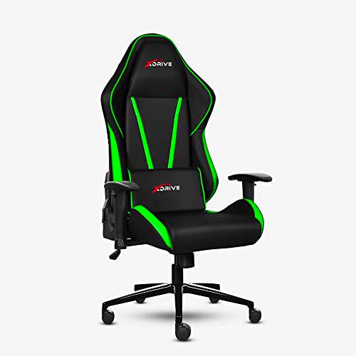xDrive MAGAMECH100008 Gaming Chair, Faux Leather, Green
