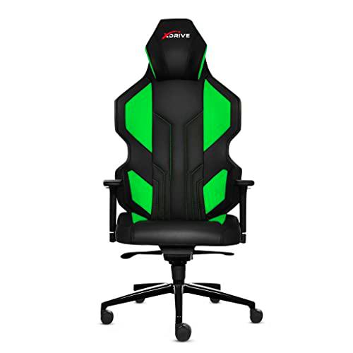 xDrive MAGAMECH100016 Gaming Chair, Faux Leather, Green