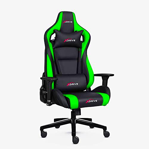xDrive MAGAMECH100044 Gaming Chair, Faux Leather, Green