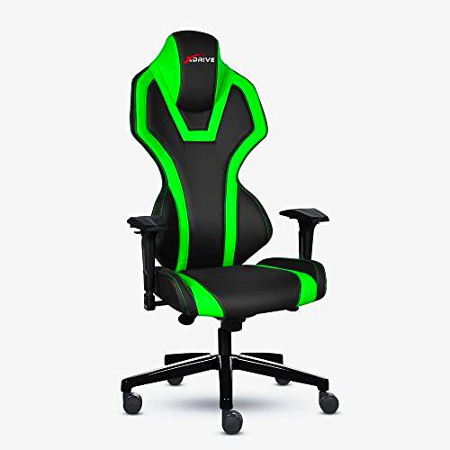xDrive MAGAMECH100030 Gaming Chair, Faux Leather, Green