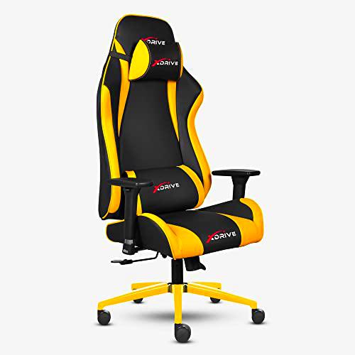xDrive MAGAMECH100026 Gaming Chair, Faux Leather, Yellow