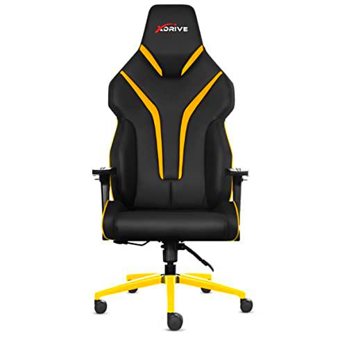 xDrive MAGAMECH100063 Gaming Chair, Faux Leather, Yellow