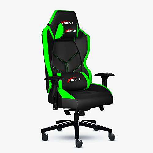 xDrive MAGAMECH100060 Gaming Chair, Faux Leather, Green