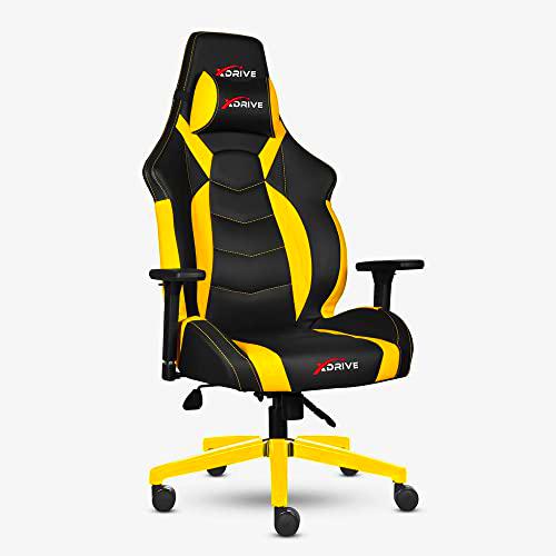 xDrive MAGAMECH100054 Gaming Chair, Faux Leather, Yellow
