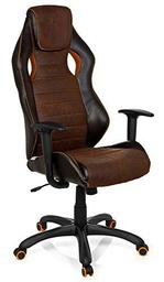 hjh OFFICE 621880 Silla Gaming y oficina GAME VINTAGE IV piel sintética negro/marrón