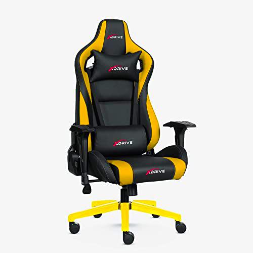 xDrive MAGAMECH100043 Gaming Chair, Faux Leather, Yellow