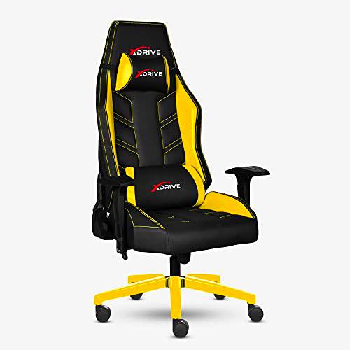 xDrive MAGAMECH100037 Gaming Chair, Faux Leather, Yellow