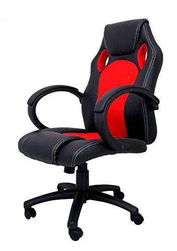 Silla de estudio juvenil tipo Gaming con asiento mixto símil piel-textil y base de nylon