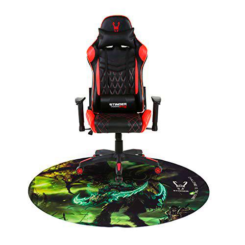 Woxter Stinger Station Pro Red - Silla Gaming (Racing) + Alfombrilla Gaming de Suelo