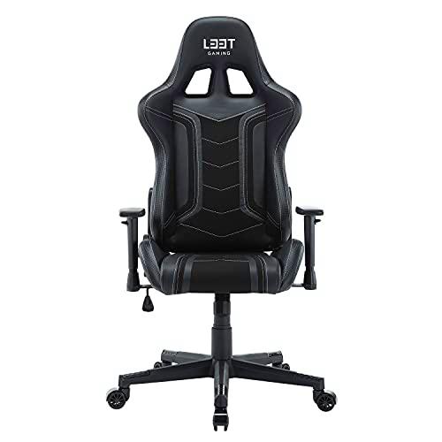 L33T Gaming Gaming, Piel sintética, Negro, unviersal