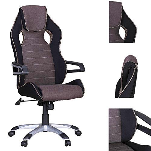 AMSTYLE Silla de Oficina Silla de Valentino Gris Juego Que compite con Silla ejecutiva giratoria Mecanismo sincronizado Silla de Escritorio 120 kg Raza