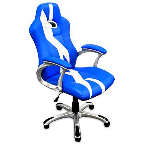 triton K51 Silla Gaming Chair ergonómica, Imitación a Piel, Bianco, M