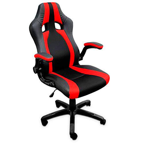 triton R9 Silla Gaming Chair ergonómica, Imitación a Piel, Negro, M