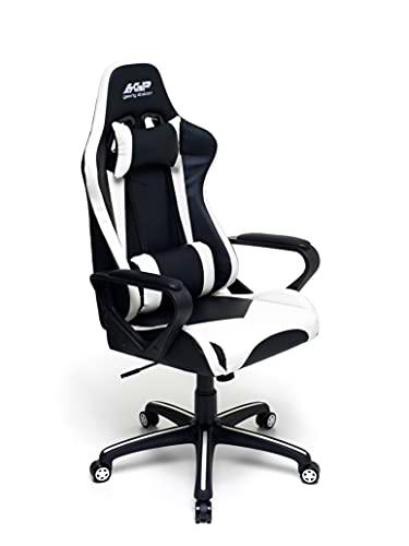 My_office Sillón Gaming, Cuero sintético, Color Blanco, L