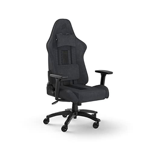 Corsair TC100 Relaxed-Fabric Gaming Chair, Nylon, Gris y Negro, One Size