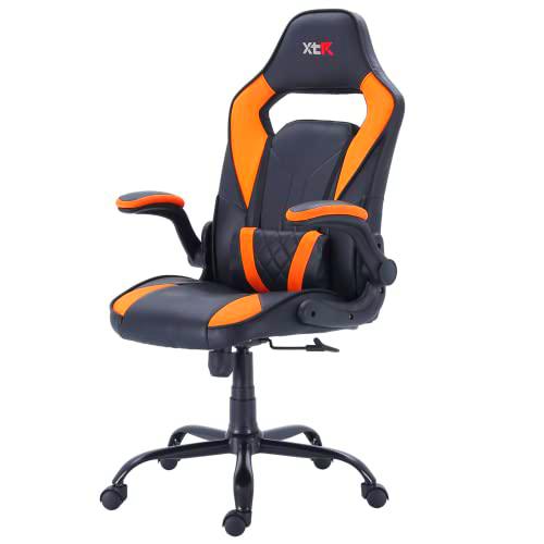 Silla Gamer Big-Orange en Color Negro y Naranja Silla Setup Original Dormitorio Moderno