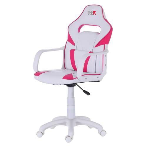 Miroytengo Silla Gamer Pinky con Apoyo Lumbar Color Blanco y Rosa Silla Regulable Setup Gaming Moderno