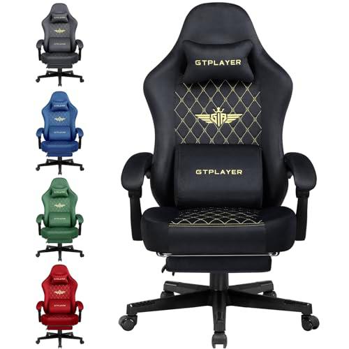 GTPLAYER Silla de gaming de tela, ergonómica, silla de oficina
