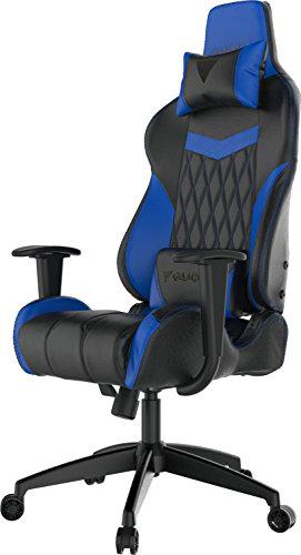 Gamdias Achille E2-L - Silla de Juego de Piel con reposabrazos fijos y Respaldo Ajustable 150º