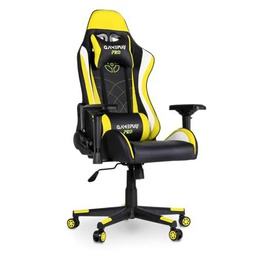 Mc Haus Gameplay Pro Chair Yellow - Silla Gaming ergonómica de Cuero sintético con reposabrazos Acolchados Color Amarillo