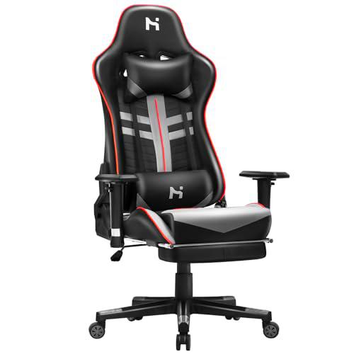 HLONONE Silla para videojuegos, ergonómica con reposacabezas ajustable y cojín lumbar