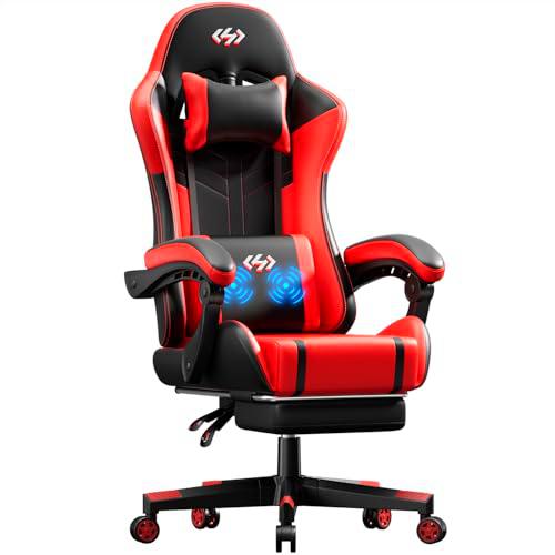 HLONONE Silla de gaming con función de masaje, silla ergonómica para gamer