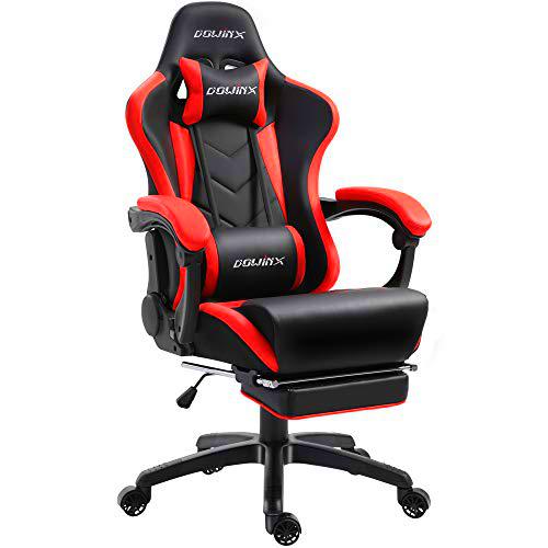 Dowinx Silla para Juegos Ajustable Silla de Oficina para PC con reposapiés