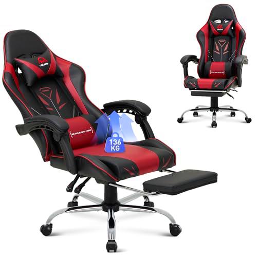 COLAMY Silla para Videojuegos, con reposapiés y Soporte Lumbar