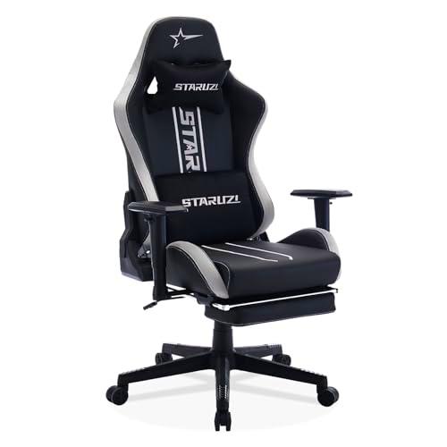 STARUZI Silla ergonómica para videojuegos con reposapiés