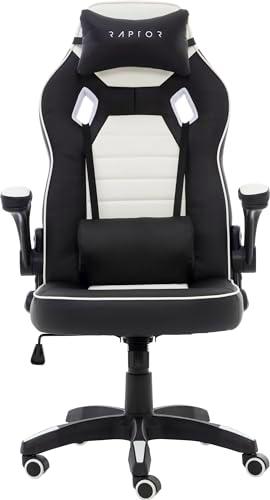 Raptor-Gaming GS-50 - Silla Gaming, Color Negro y Blanco