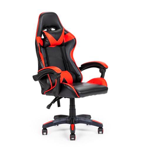 GARDENIA Silla Gaming Roja Negra Ergonómica - Diseño Deportivo