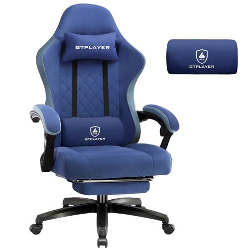 GTPLAYER Silla de Gaming de Tela, sillón para Videojuegos con cojín de muelles ensacados