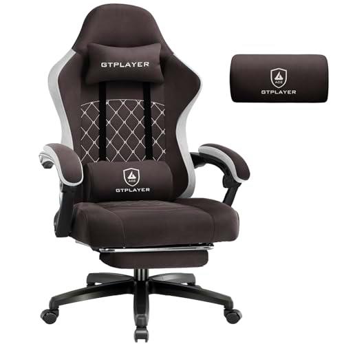 GTPLAYER Silla de Gaming de Tela, sillón para Videojuegos con cojín de muelles ensacados