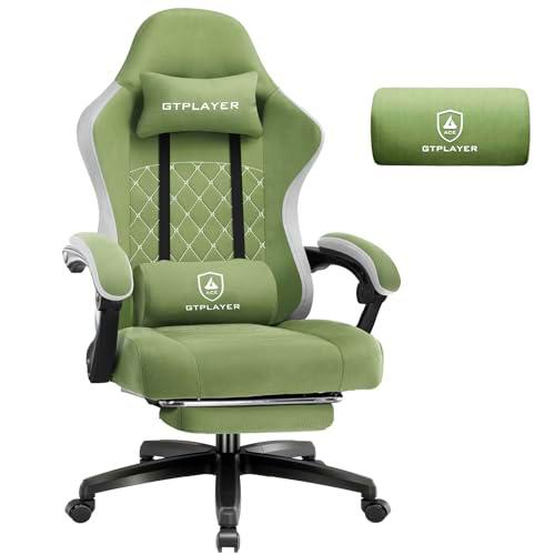 GTPLAYER Silla de Gaming de Tela, sillón para Videojuegos con cojín de muelles ensacados