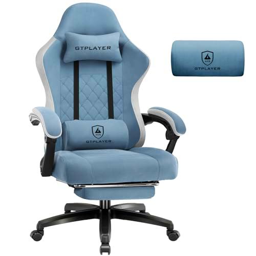 GTPLAYER Silla de Gaming de Tela, sillón para Videojuegos con cojín de muelles ensacados