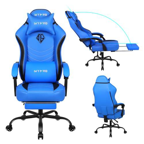 SITMOD Silla para juegos, silla de computadora con reposapiés
