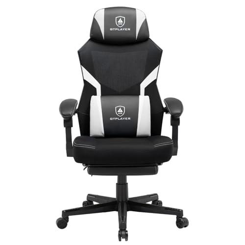 GTPLAYER Silla de Gaming con reposapiés, Silla ergonómica de Oficina con Respaldo de Malla