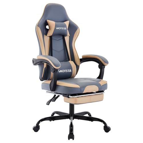 WOTSTA Silla Gaming Racing, Asiento Gaming Reposapiés Retractable
