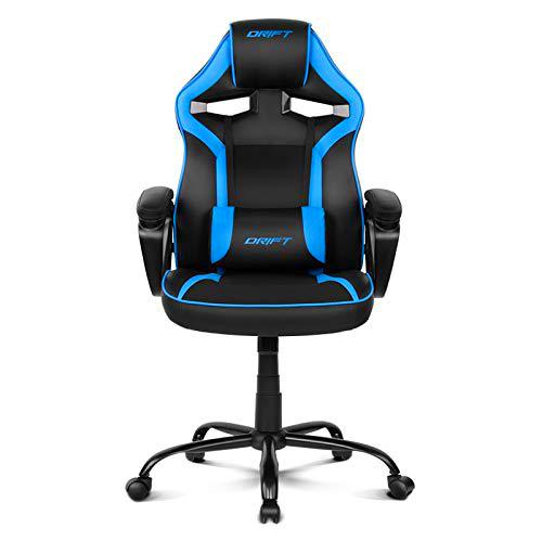 glowster Silla Gaming Ergonómica Negro/Azul, con Soporte Lumbar y reposabrazos Ajustables