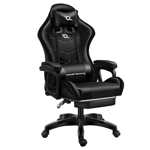 Sillas marca Powergaming modelo Silla Gaming PowerGaming Con Altavoz Bluetooth y Masaje + Reposapiés Negro