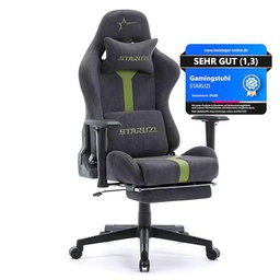 STARUZI Silla de gaming de tela de ante, silla ergonómica para PC