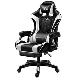 Sillas marca Powergaming modelo Silla Gaming PowerGaming Negro/Blanco con Reposapiés
