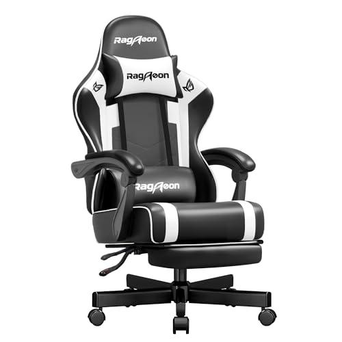 Riftracer Silla Gaming Adulto Cadeira Gamer-Sillas Gaming Ergonómica Reposacabezas y Soporte Lumbar Reposapiés Extensible Inclinación del Respaldo de 90-135º Capacidad de Carga 150 Kg Negro