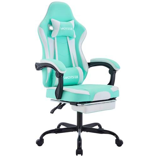 WOTSTA Silla Gaming Racing, Asiento Gaming Reposapiés Retractable