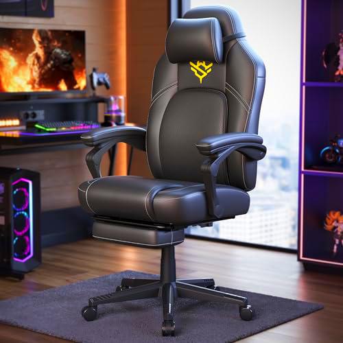 SONGMICS HOME Silla de Juegos, Silla Racing Ergonómica para Ordenador con Reposapiés