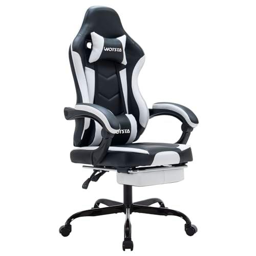 WOTSTA Silla Gaming Racing, Asiento Gaming Reposapiés Retractable