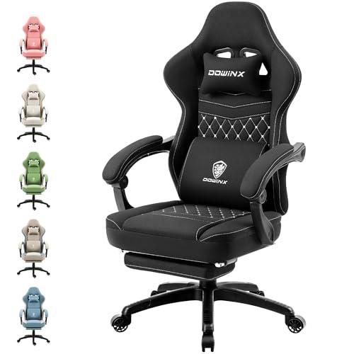 Dowinx Silla de Oficina de Tela para Videojuegos con cojín de muelles ensacados